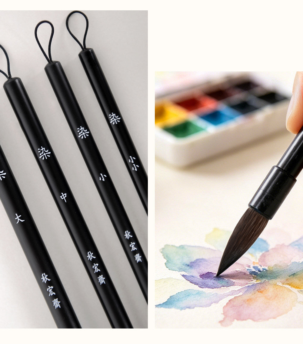 Watercolor Painting Brush – Squirrel & Raccoon Dog Hair with Nylon - Mop Round Tip Brush