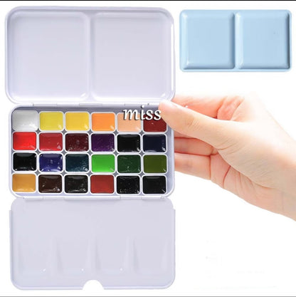 Custom Repackaged Schmincke Academic Watercolor Paint Set 24 Colors | 1ml & 2ml Travel Watercolor Pans