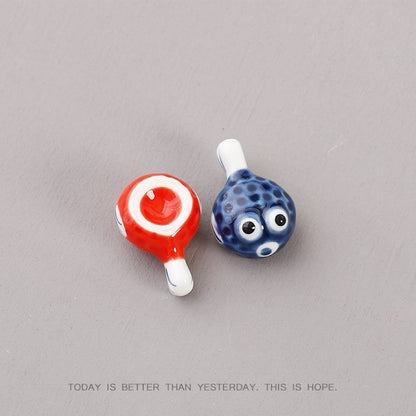 Ceramic Pufferfish Chopstick Rests – 16pcs Solid Japanese Porcelain Holders | Cute Tableware & Kitchen Gift