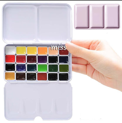 Custom Repackaged Schmincke Academic Watercolor Paint Set 24 Colors | 1ml & 2ml Travel Watercolor Pans