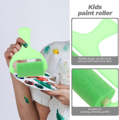 Kids DIY Sponge Paint Roller Set – 4pcs Colorful EVA Foam Painting Rollers, Easy-to-Clean Art Brushes for Toddler Doodling & Early Learning, Creative Preschool Painting Tools