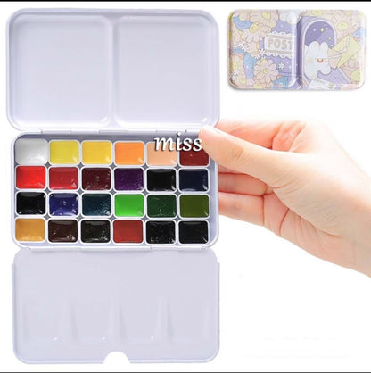 Custom Repackaged Schmincke Academic Watercolor Paint Set 24 Colors | 1ml & 2ml Travel Watercolor Pans