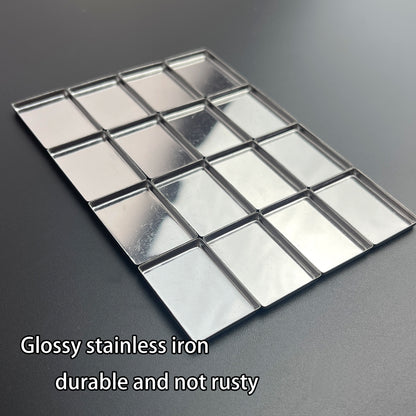 Empty rectangle metal pan for DIY makeup, eyeshadow, or watercolor paint