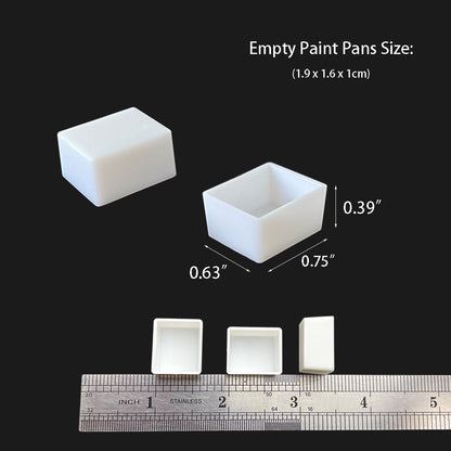 2ml Watercolor Half Pans – 250pcs White & Clear Flat Bottom Pans for Handmade Watercolor Paint