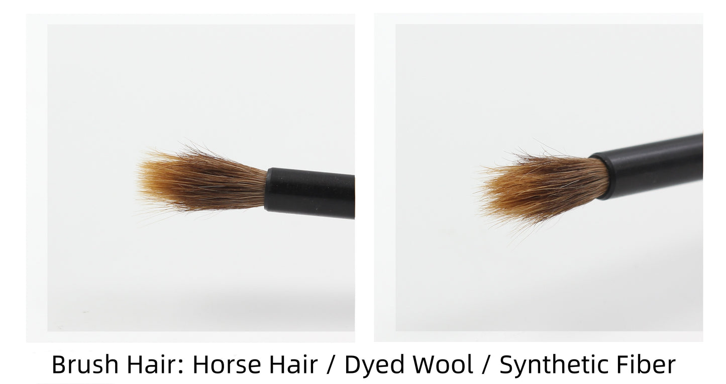 Chinese painting brush made with horse hair, dyed wool and synthetic fiber