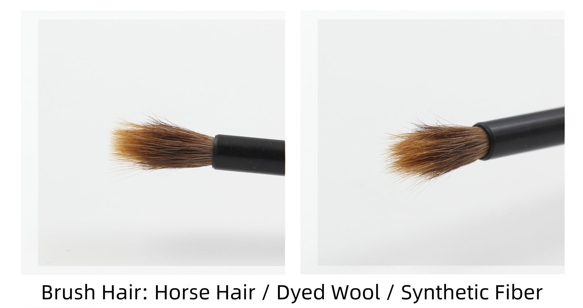 Chinese painting brush made with horse hair, dyed wool and synthetic fiber
