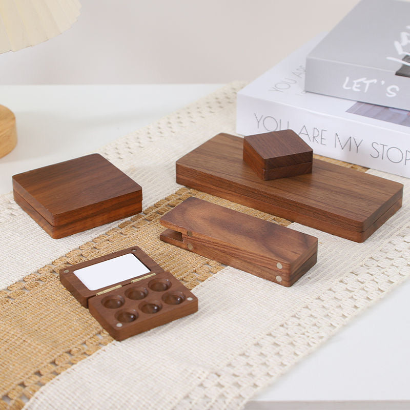 Magnetic wooden watercolor palette with secure lid, perfect for travel sketchbooks, plein air painting, and art classes