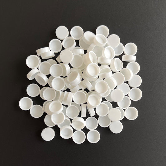 0.6ML 100Pcs, Empty Watercolor Paint Pans - Small Round White Plastic Watercolor Pans