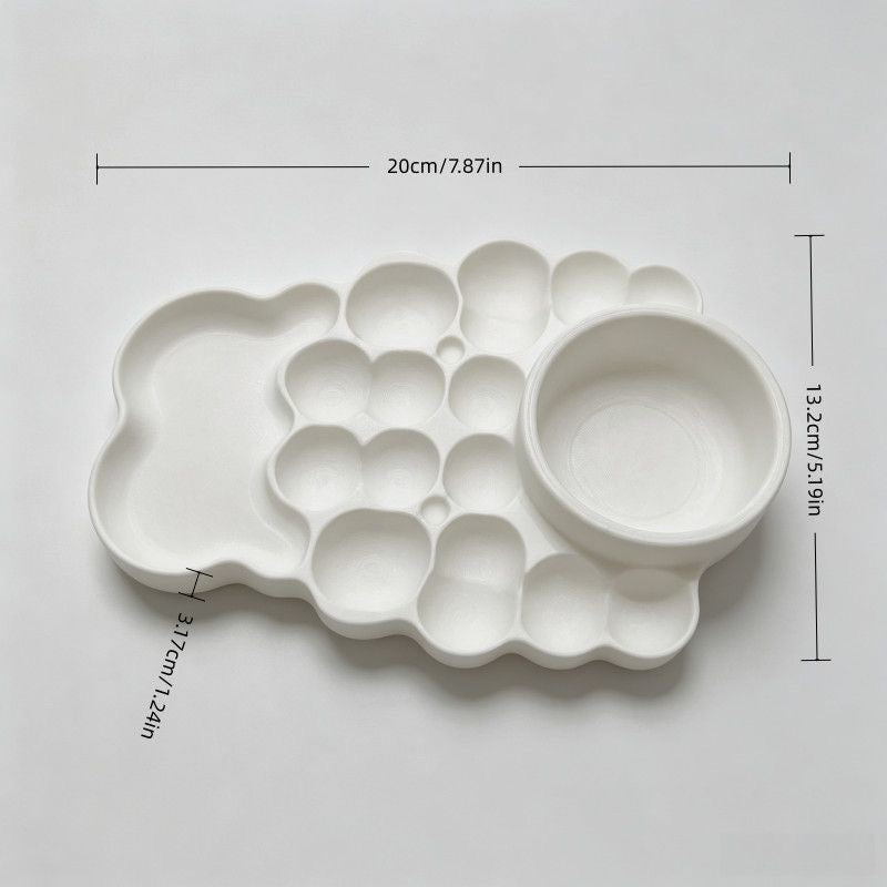 Plastic paint mixing palette measuring 20 × 13.2 × 3.17 cm (7.87 × 5.19 × 1.24 inches)