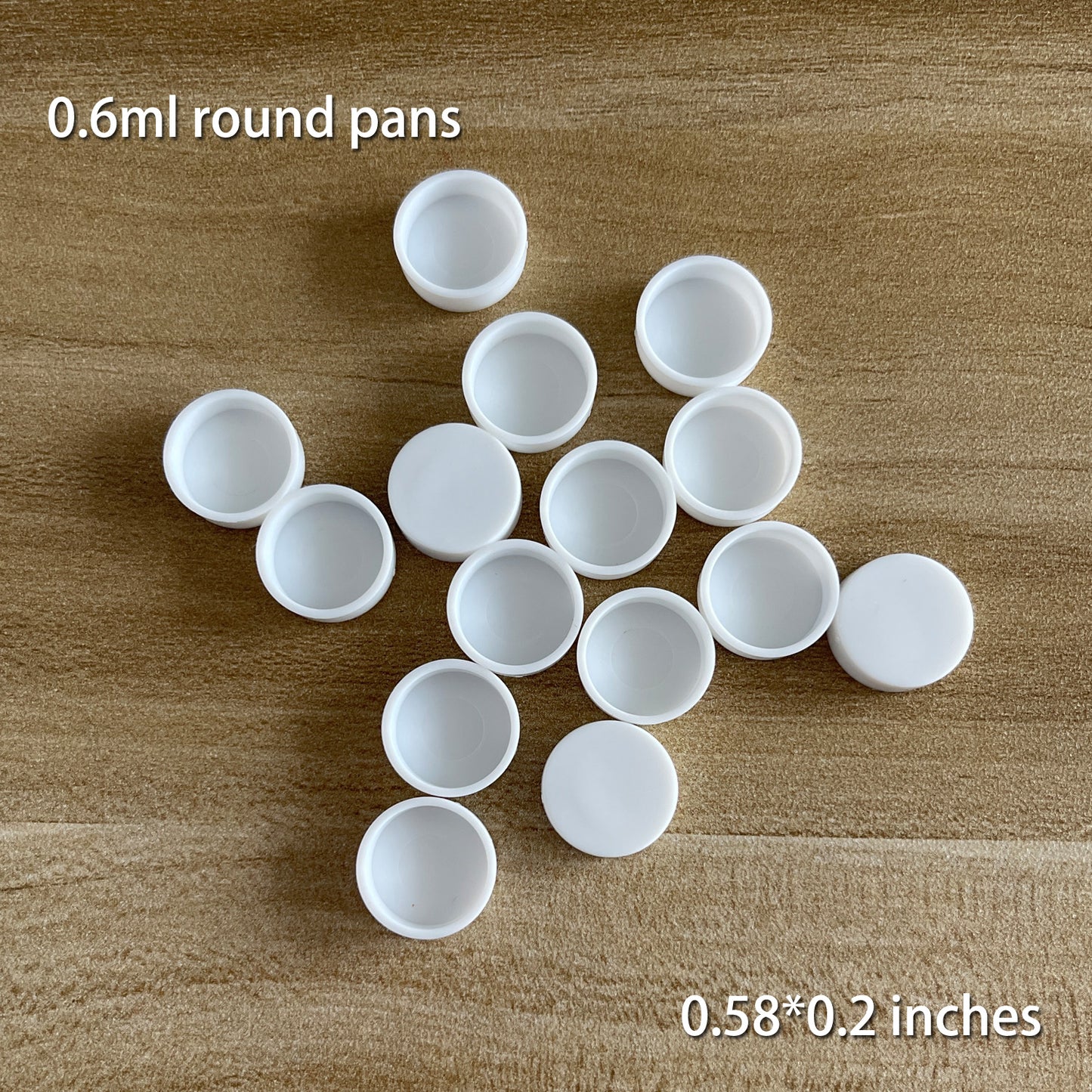 0.6ML 1000Pcs, Empty Watercolor Paint Pans - Small Round White Plastic Watercolor Pans
