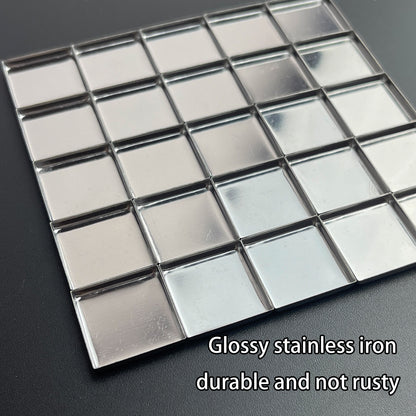 Glossy stainless square iron pans – durable, rustproof, perfect for pressed powder, solid balm, or paint samples
