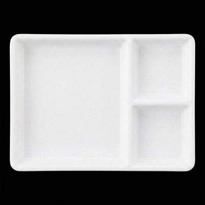 Bulk Tiny Mixing Tray Set – 50 Pcs 3 Well Plastic Paint Palette for Watercolor, Studio & Art Classes