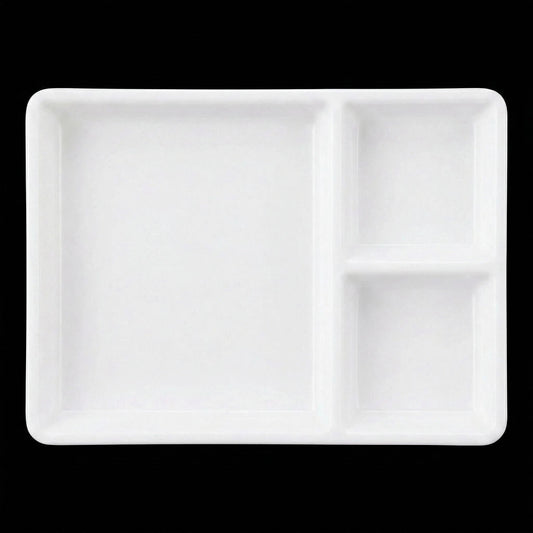 Bulk Tiny Mixing Tray Set – 50 Pcs 3 Well Plastic Paint Palette for Watercolor, Studio & Art Classes