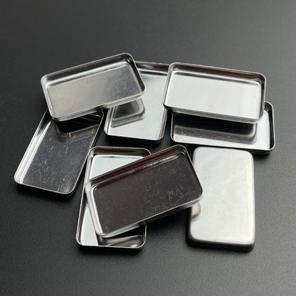 Versatile rectangle metal pans – perfect for watercolor blocks, cream blush, lip balm, or paint mixing samples