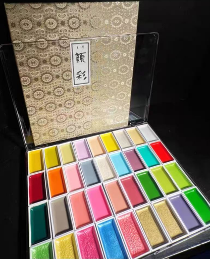 36-Color Gansai Watercolor Storage Box – Transparent Organizer Case Compatible with Kuretake, Kissho & Boku-Undo